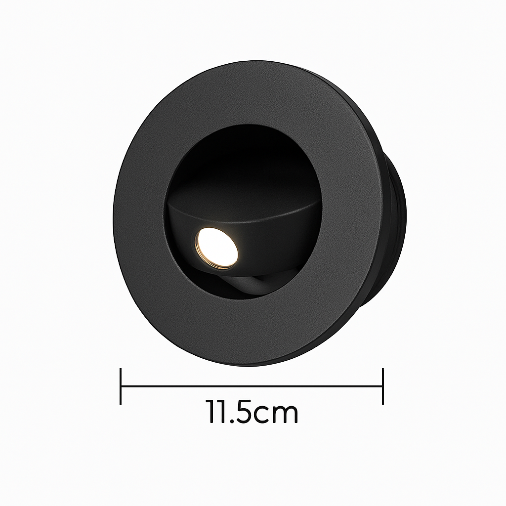 Modern recessed LED wall light with 350° rotation