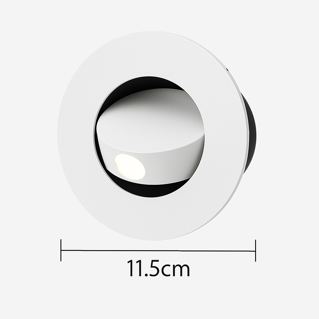 Modern recessed LED wall light with 350° rotation
