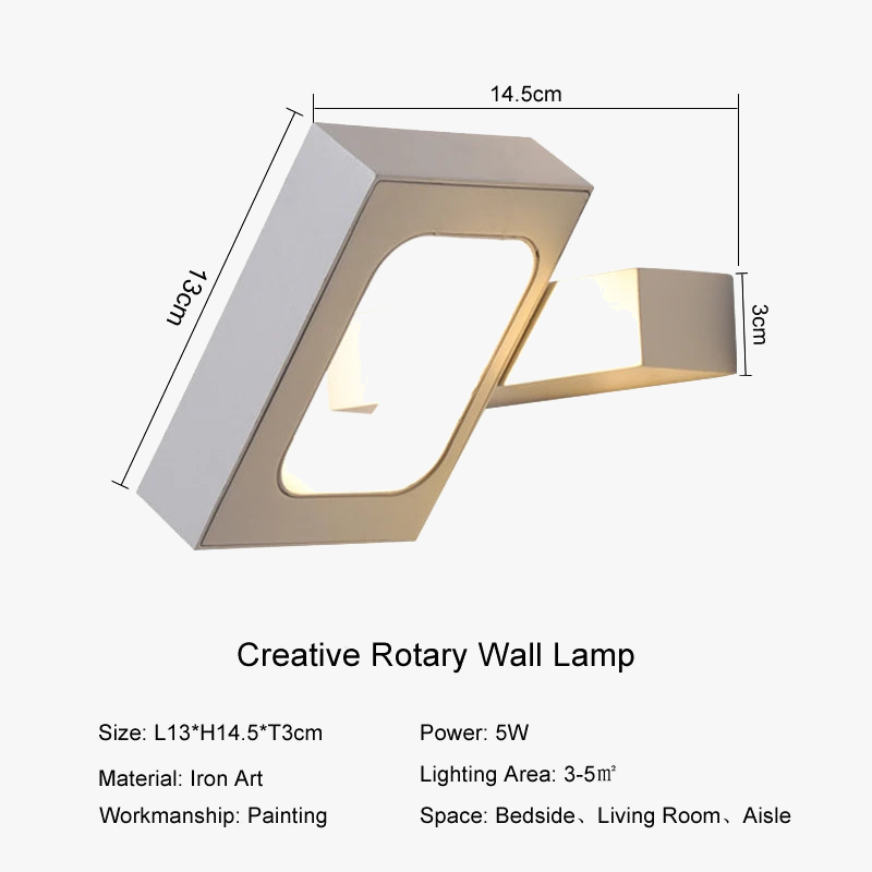 rotatable modern led wall light for interior decoration