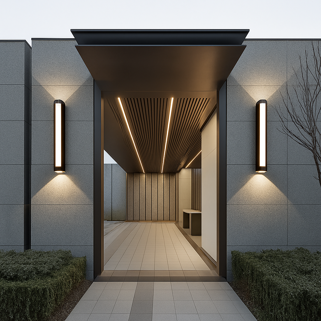 Modern waterproof aluminium LED outdoor wall light - vue 4 sur 5