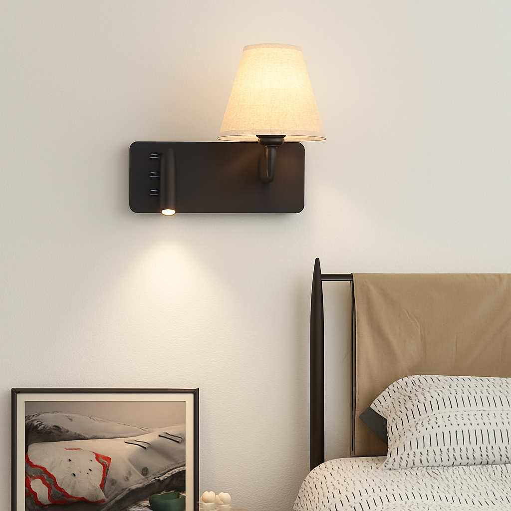 Modern nordic LED wall light with USB switch