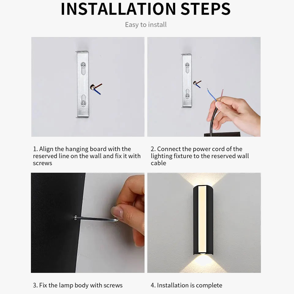 LED wall light for outdoor and garden lighting