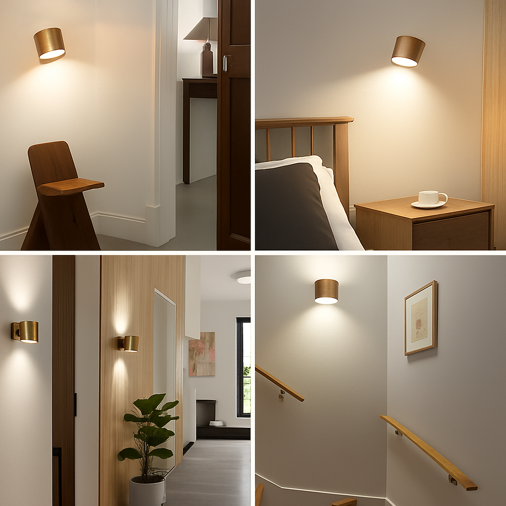 Rechargeable LED wall light with touch remote control - vue 5 sur 9