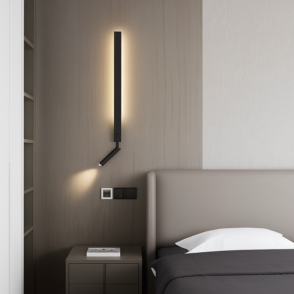 Modern minimalist long rotating Led wall light