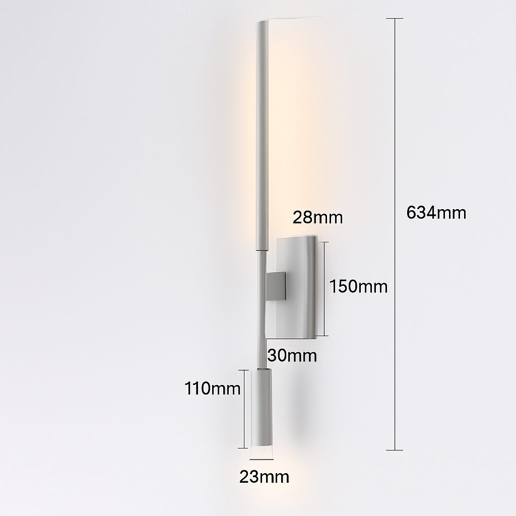 Modern minimalist long rotating Led wall light