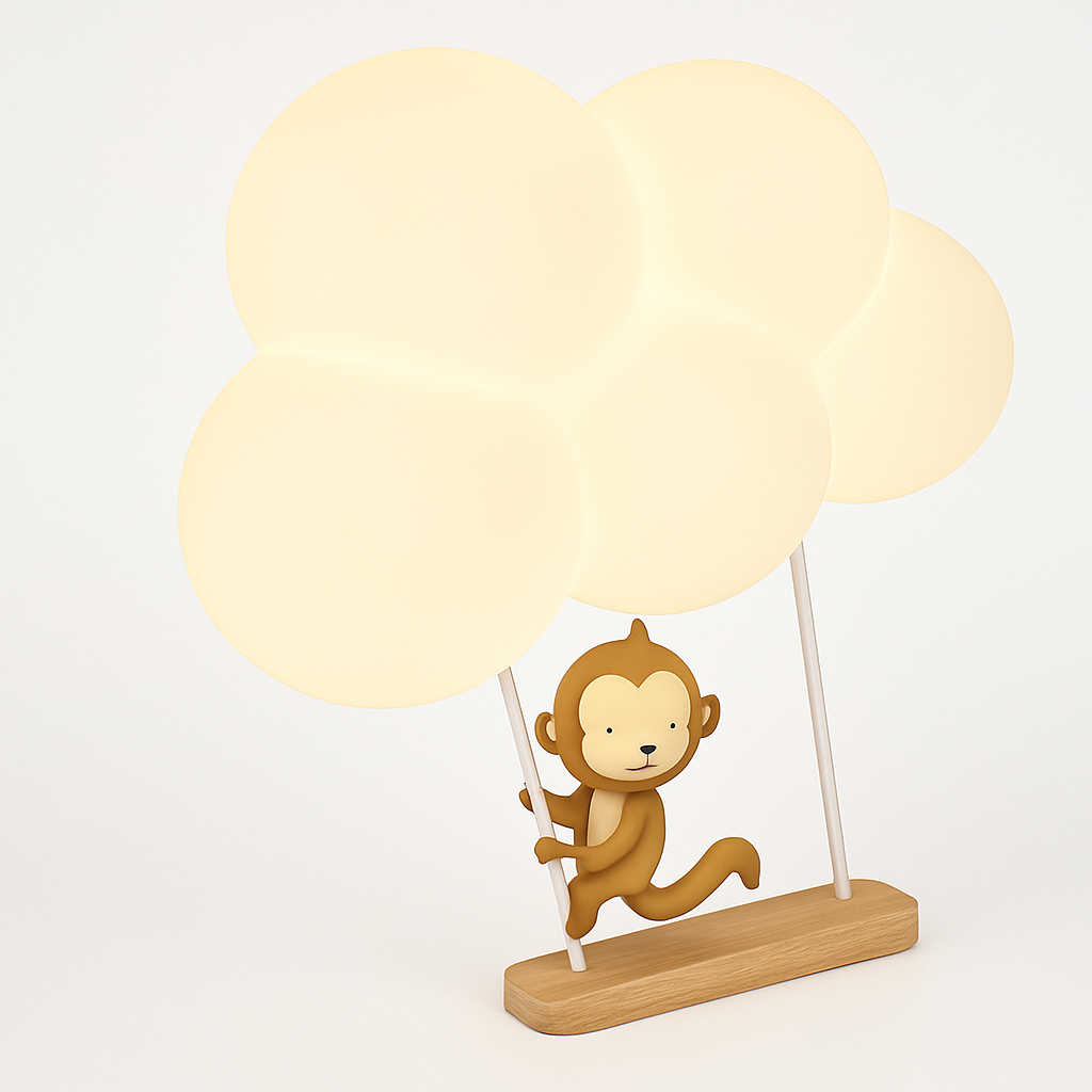Children's LED wall light monkey rabbit cloud