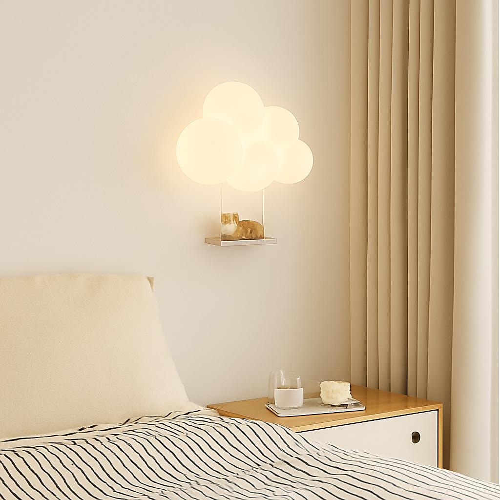 Children's LED wall light monkey rabbit cloud - vue 4 sur 13