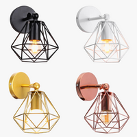 Industrial loft vintage cage LED wall light