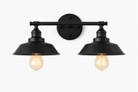 Industrial loft vintage double head iron wall light