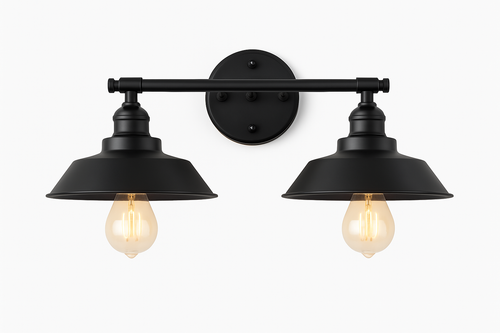 Industrial loft vintage double head iron wall light