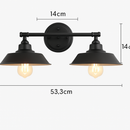 Industrial loft vintage double head iron wall light