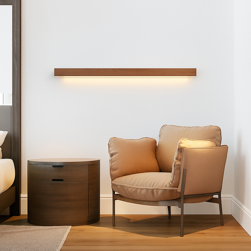 Wood long strip LED wall light - vue 5 sur 10