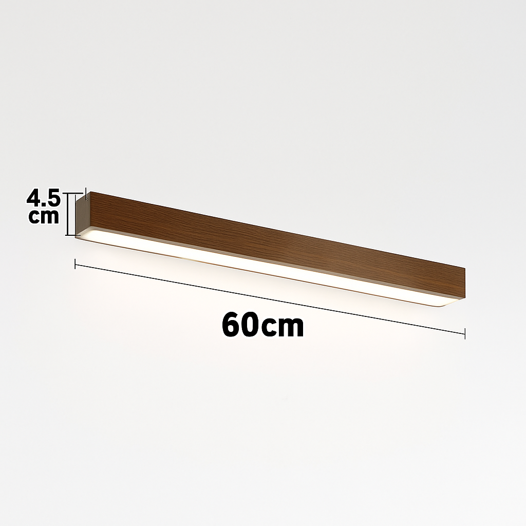 Wood long strip LED wall light - vue 7 sur 10