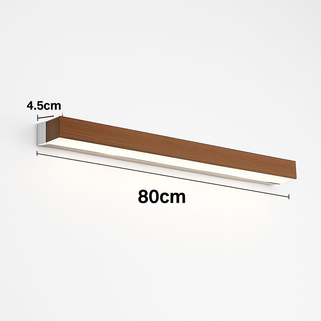 Wood long strip LED wall light - vue 8 sur 10
