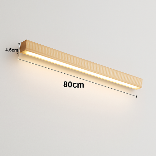 Wood long strip LED wall light - vue 11 sur 10