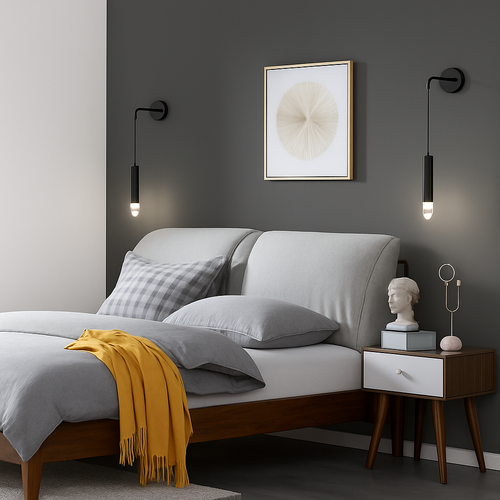 Modern wall light with rotating spotlight for reading - vue 5 sur 12