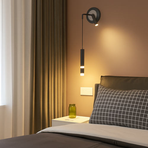 Modern wall light with rotating spotlight for reading - vue 6 sur 12