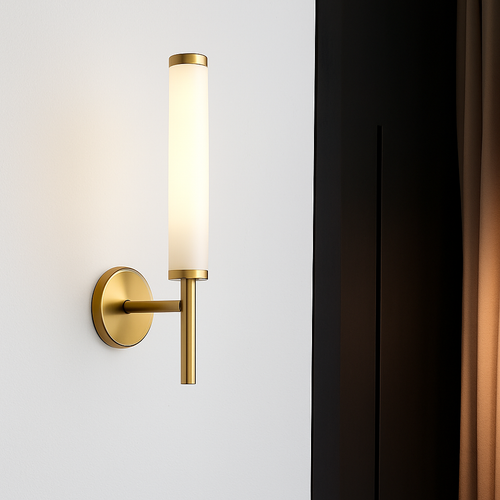 Modern copper and marble wall light - vue 5 sur 8