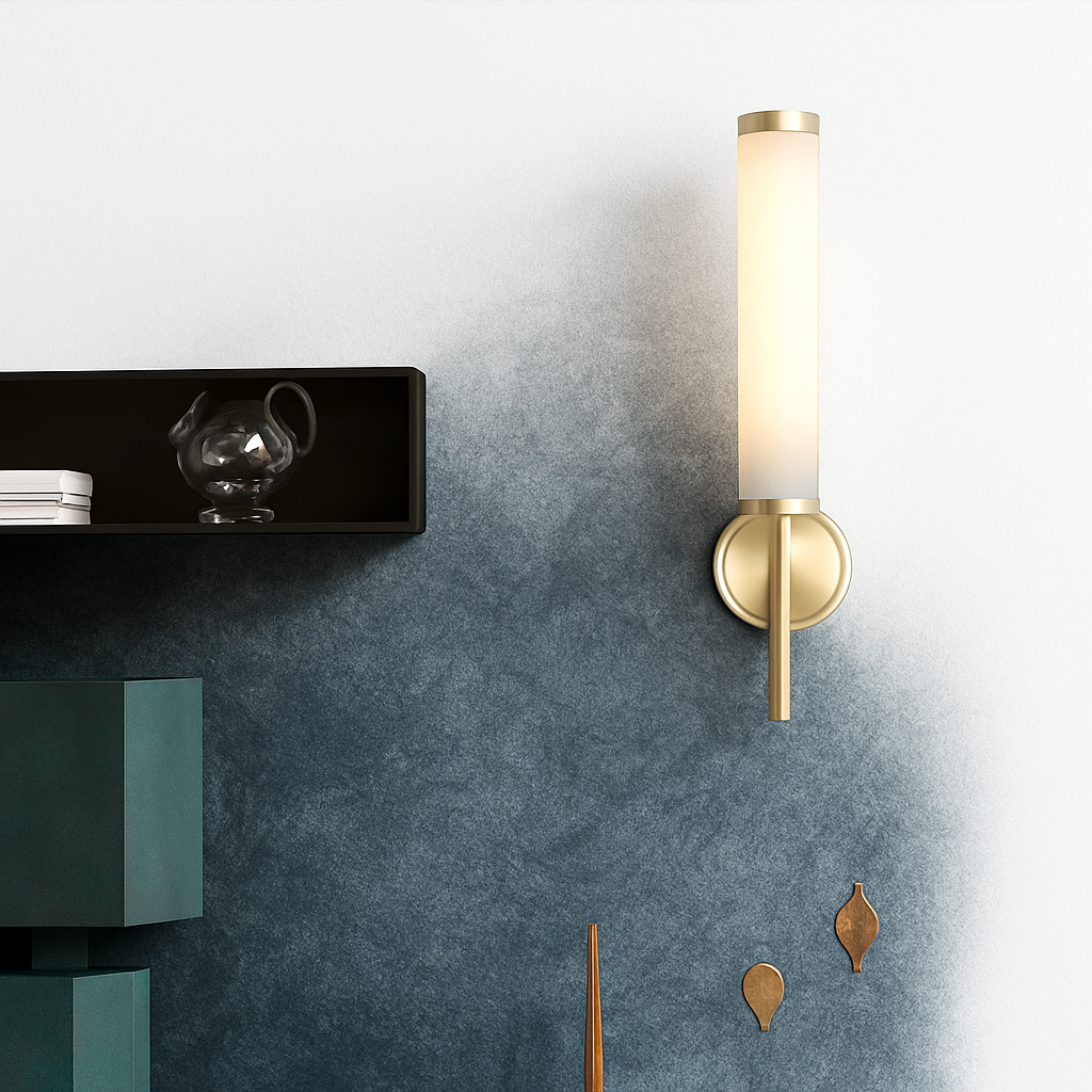 Modern copper and marble wall light - vue 5 sur 8