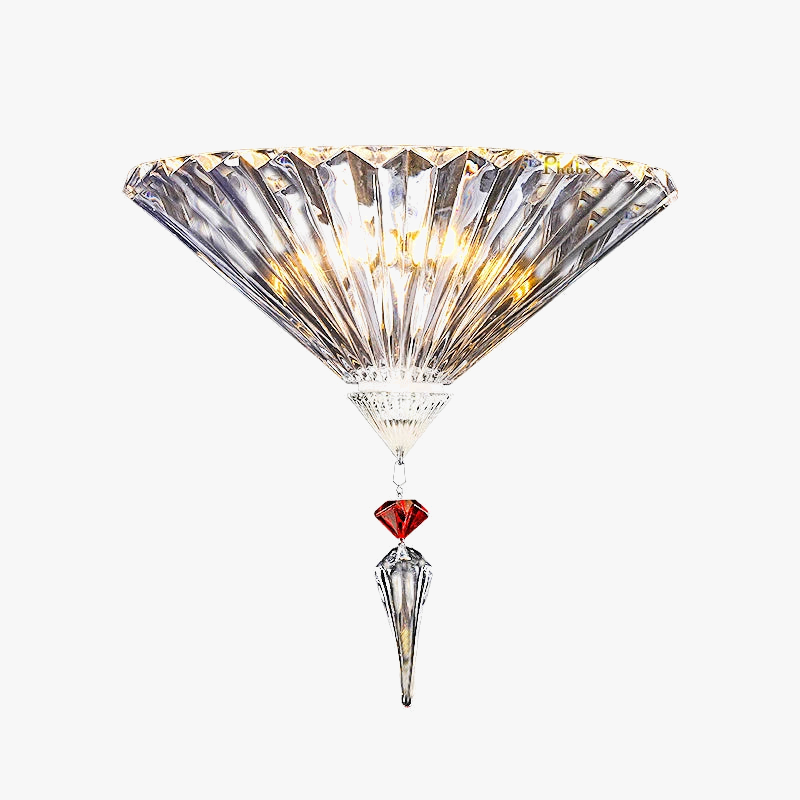 Modern crystal wall light with mirror