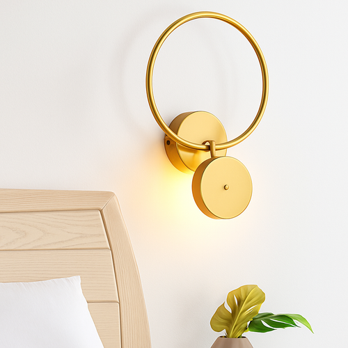 Modern round metal wall light Harlow - vue 5 sur 9
