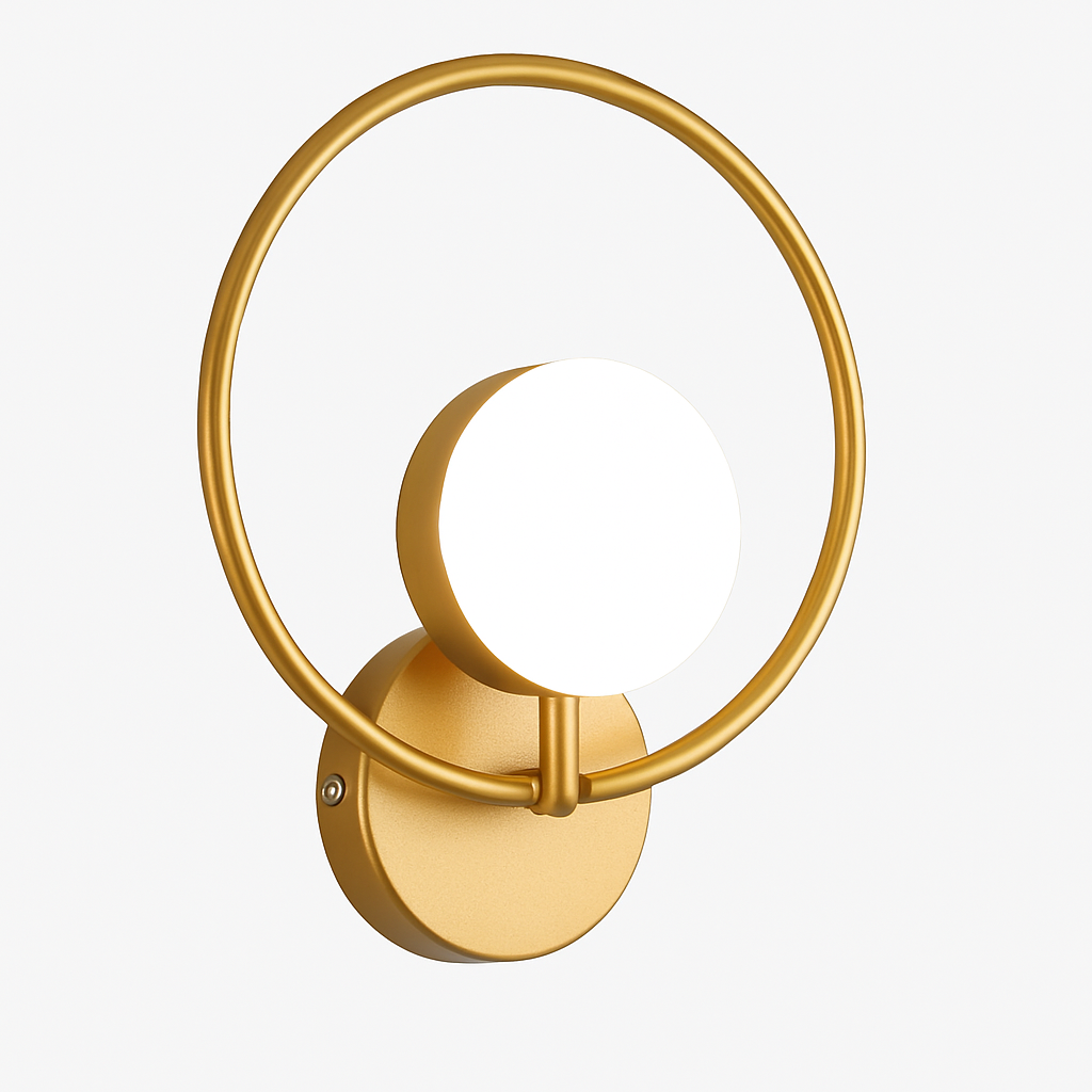 Modern round metal wall light Harlow - vue 8 sur 9