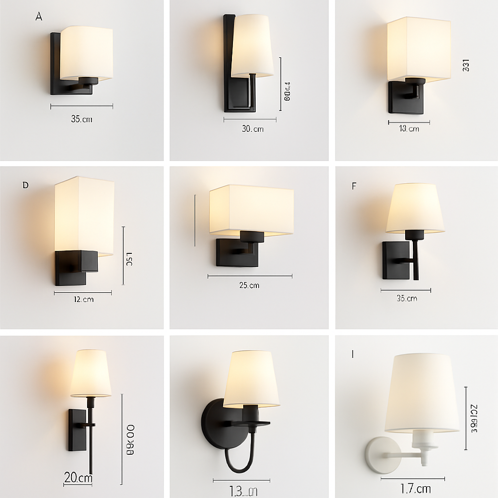 Modern fabric wall lamp