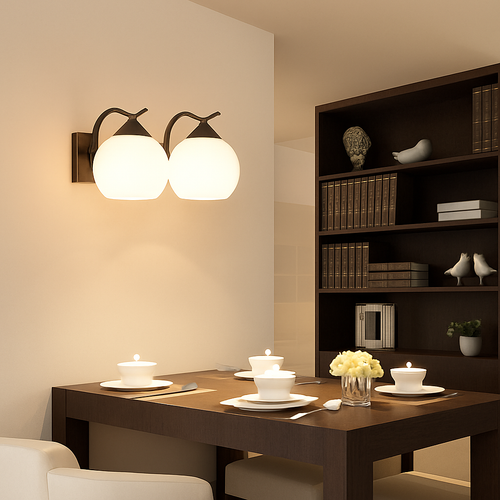 applique murale moderne en verre boule led décorative - vue 4 sur 7