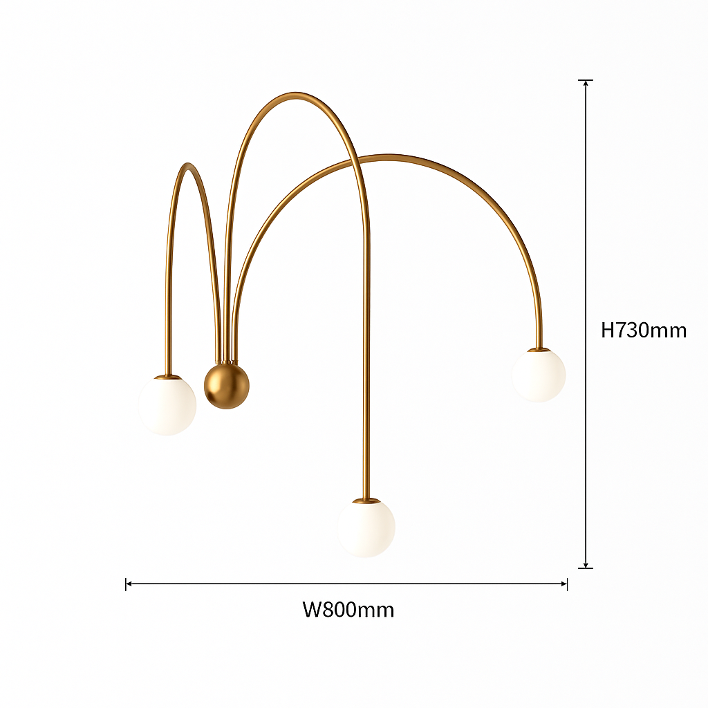 Modern LED wall light with 3 arcs Solyne