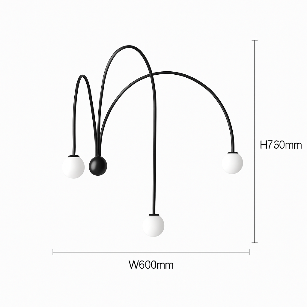 Modern LED wall light with 3 arcs Solyne