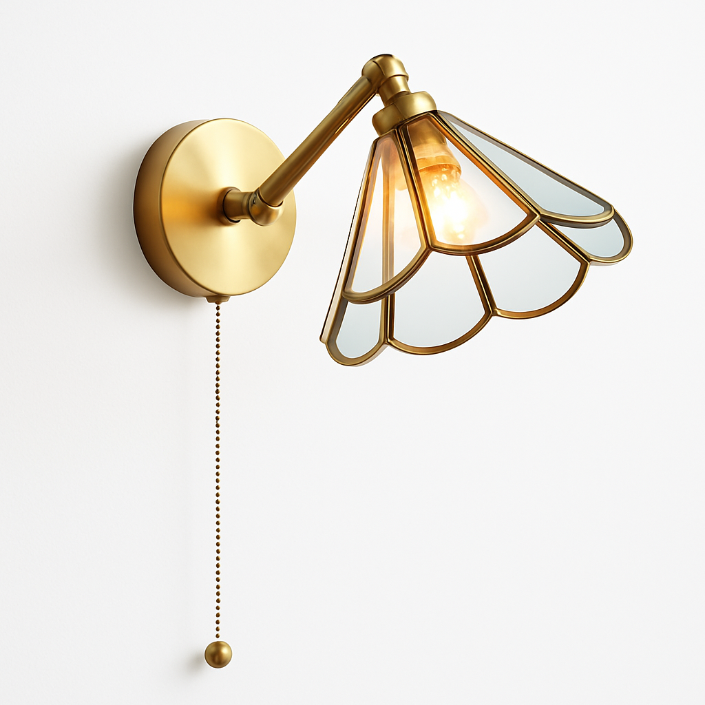 Modern LED wall light with pull chain switch