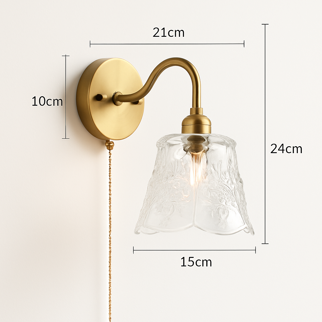 Modern LED wall light with pull chain switch - vue 16 sur 23