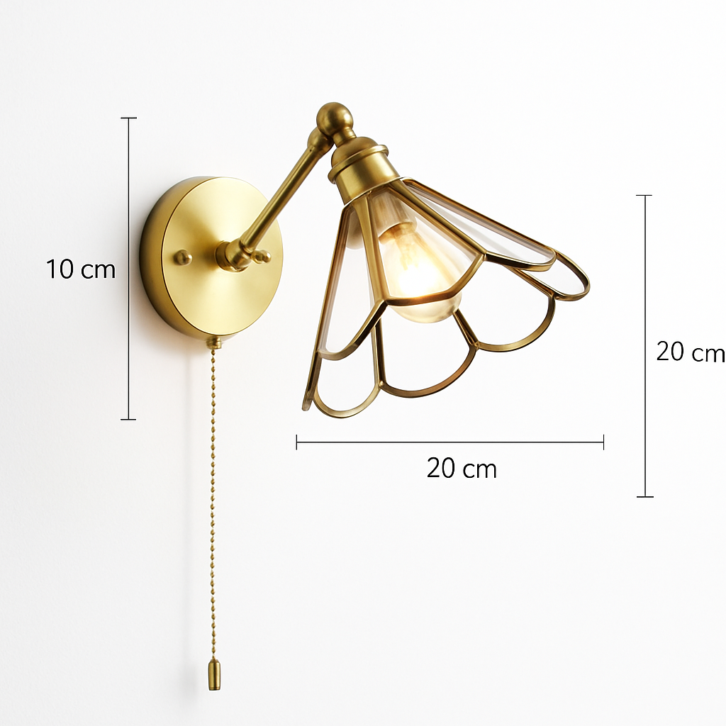 Modern LED wall light with pull chain switch - vue 7 sur 23