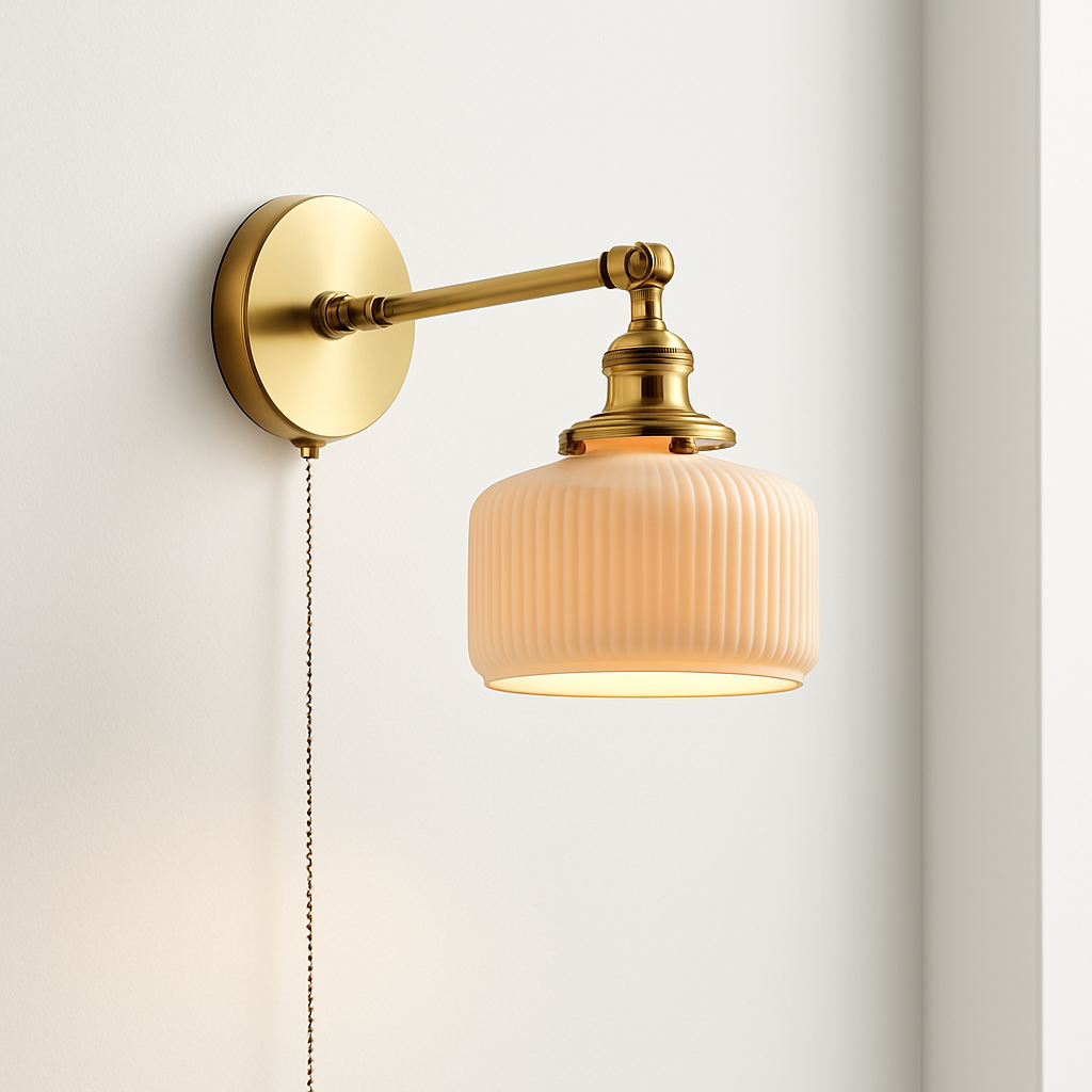 Modern LED wall light with pull chain switch