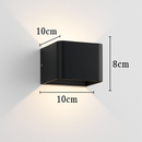 Modern LED wall light with colourful metal cube