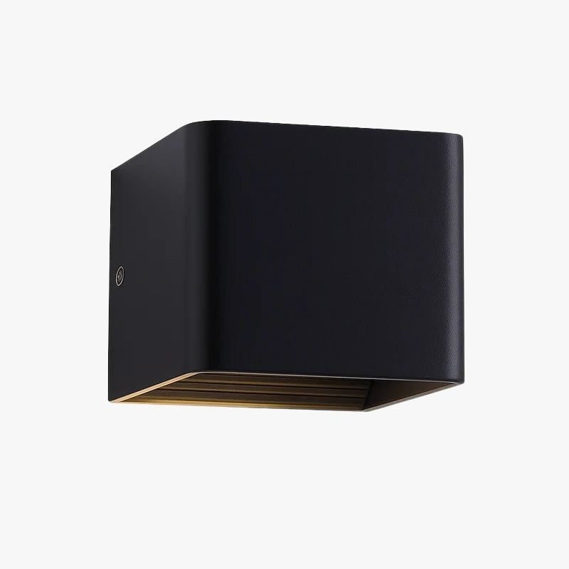 Modern LED wall light with colourful metal cube