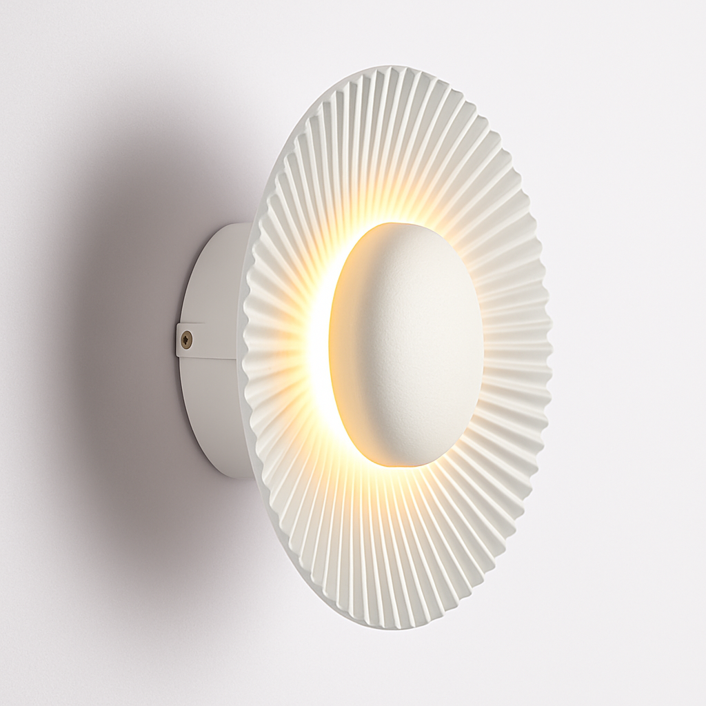 Modern metallic sun-shaped LED wall light Hasna - vue 8 sur 11