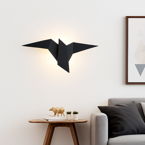 Modern LED origami bird wall light Naila - vue 6 sur 5