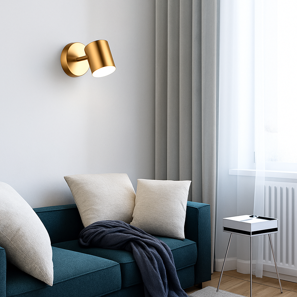 Modern LED wall light in golden spotlight style Liudmila