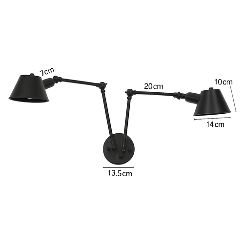 Rustic vintage black wall light - vue 4 sur 16
