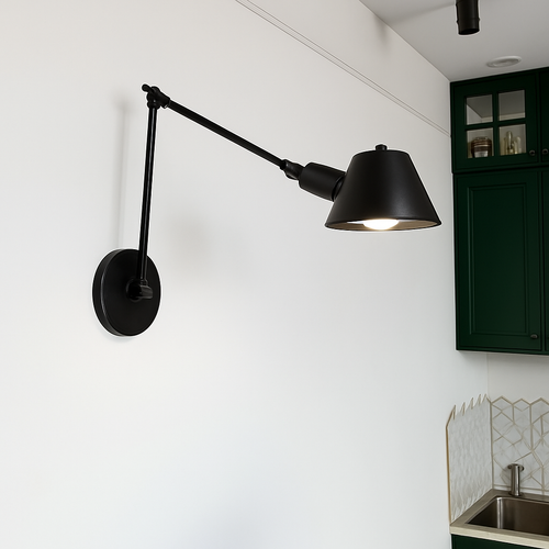 Rustic vintage black wall light - vue 5 sur 16