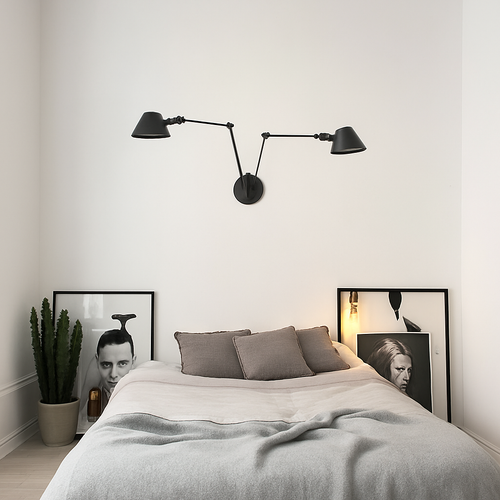 Rustic vintage black wall light - vue 6 sur 16
