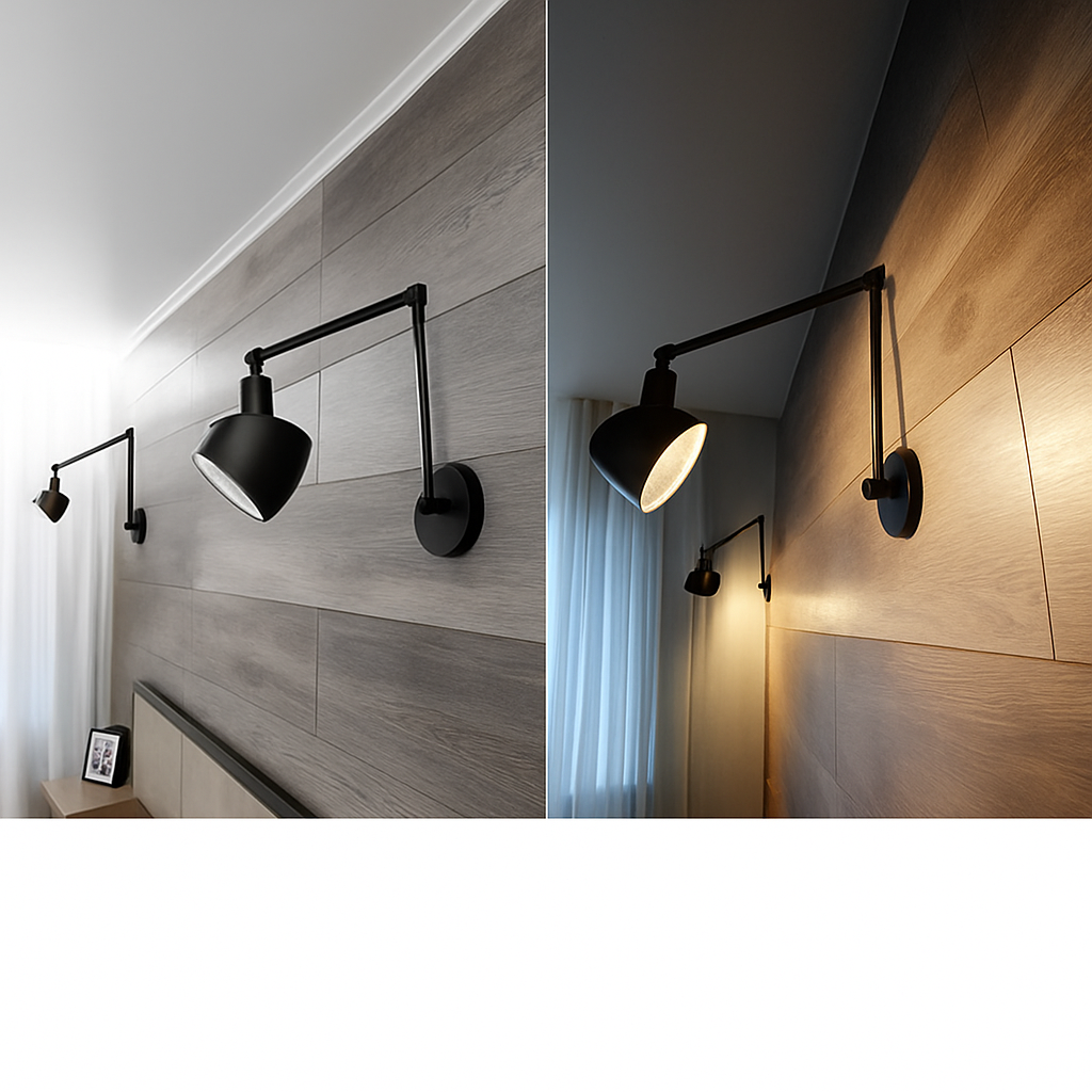 Rustic vintage black wall light - vue 6 sur 16