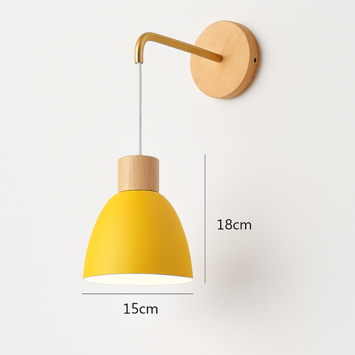 Nordic wooden wall light with switch - vue 7 sur 15
