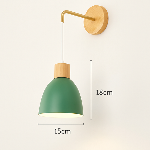 Nordic wooden wall light with switch - vue 9 sur 15