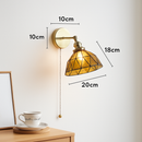 Nordic glass and copper wall light with integrated switch