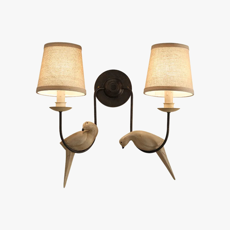 European style bird wall light for creative decoration