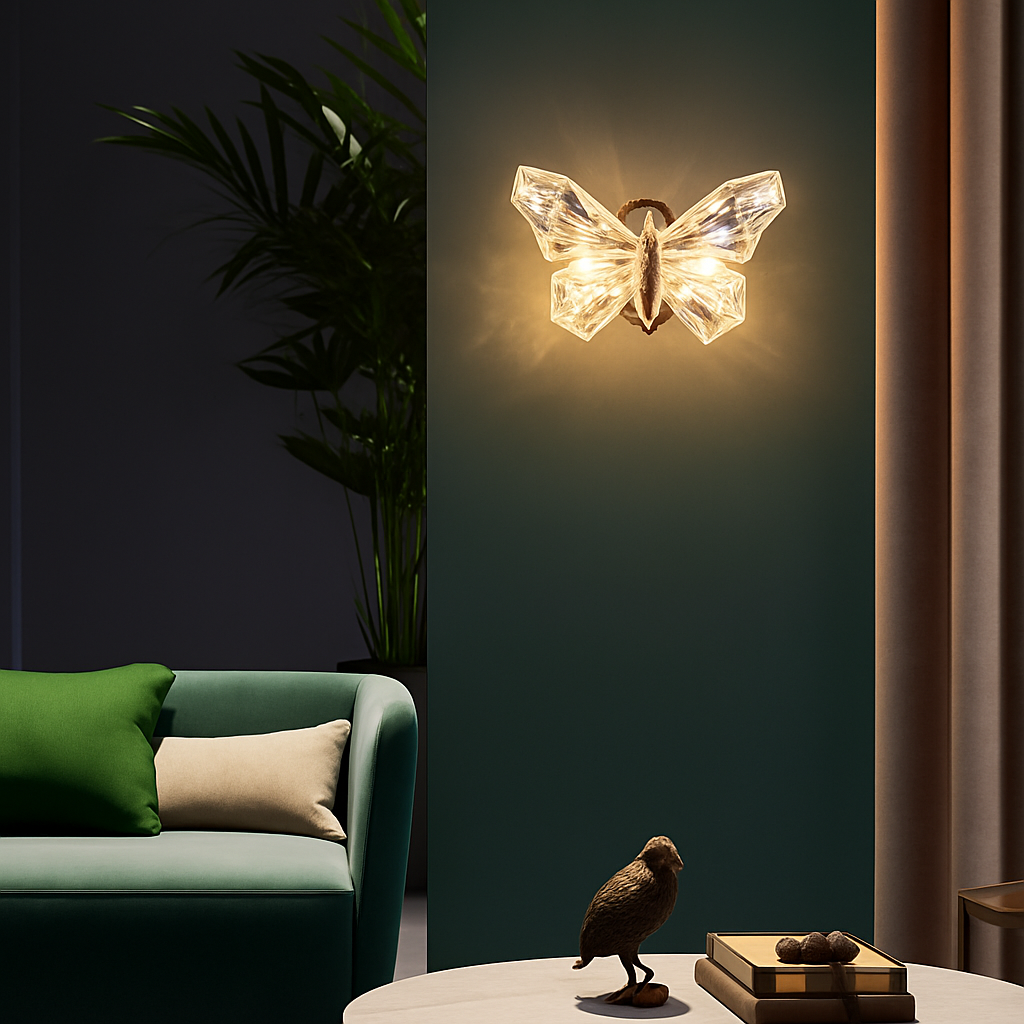 Contemporary butterfly wall light for modern interior décor
