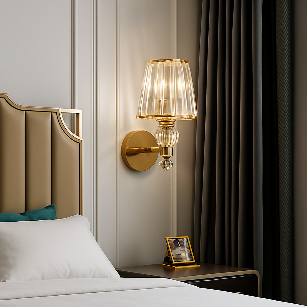 Luxury postmodern crystal wall lamp