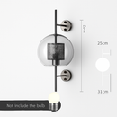 Retro glass and metal wall light
